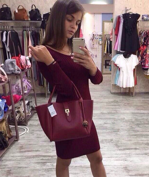 Ежедневна дамска плисирана рокля с дълъг ръкав 