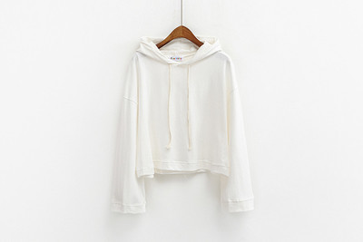 Дамски ежедневен суичер с качулка,връзки и широк дълъг ръкав