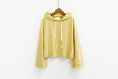 Дамски ежедневен суичер с качулка,връзки и широк дълъг ръкав