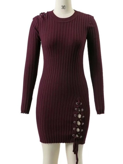 Γυναικείο πλισέ φόρεμα και με ενδιαφέροντες δεσμούς