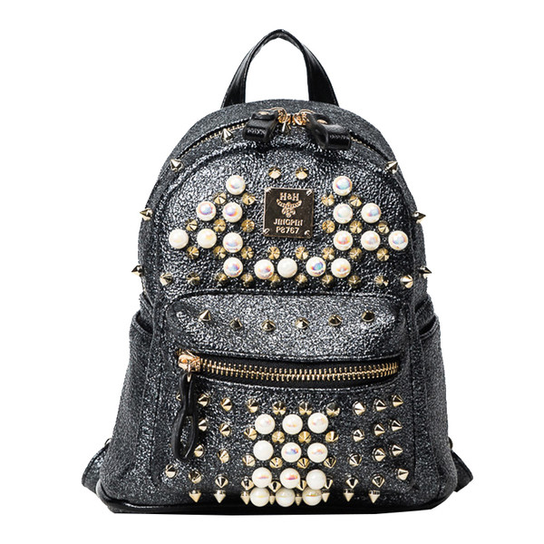 Μίνι γυαλιστερό γυναικείο σακίδιο σε τρία χρωμάτα