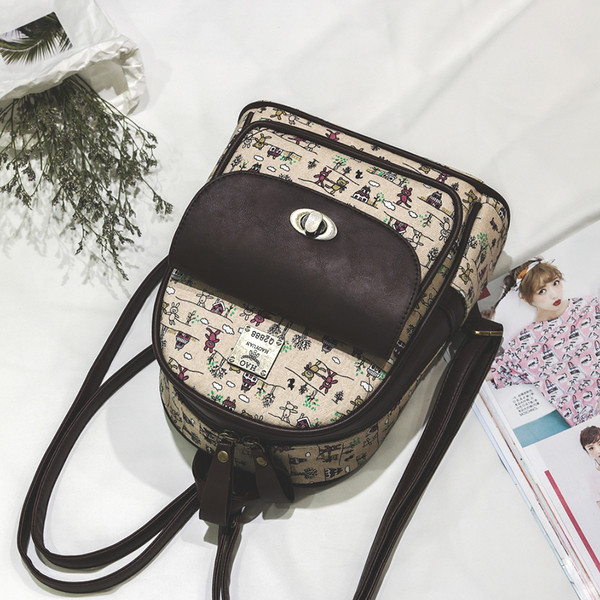 Сладка дамска раница с два интересни десена