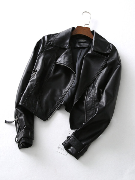 Κομψό δερμάτινο γυναικείο  μπουφάν  σε τρία χρώματα