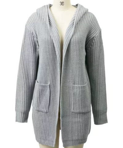 Дълга актуална дамска жилетка с джобове и интересни връзки по гърба