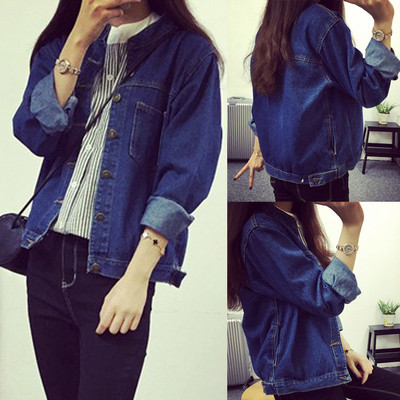 Μπουφάν τζην για κυρίες με ελαφρό στυλ και απλό σχέδιο