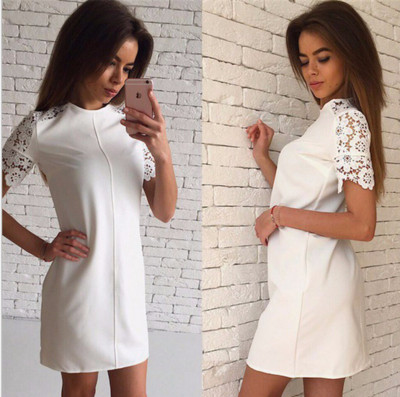 Πολύ απαλό, καθημερινό γυναικείο φόρεμα με ανοιχτή δαντέλα - 2 χρώματα