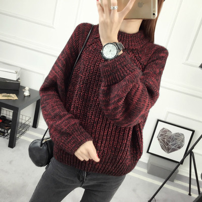 Топъл дамски пуловер с широк модел в четири цвята