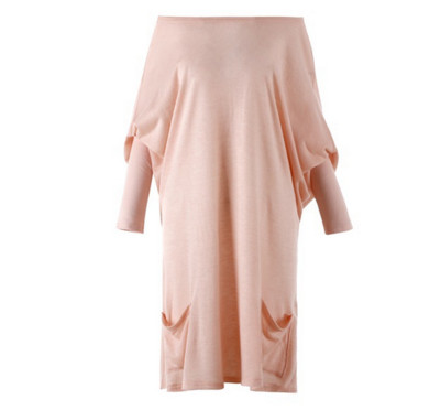 Γυναικεία μακρύ ζακέτα με O-σχήμα γιακά, μεγάλες τσέπες και μακριά μανίκια