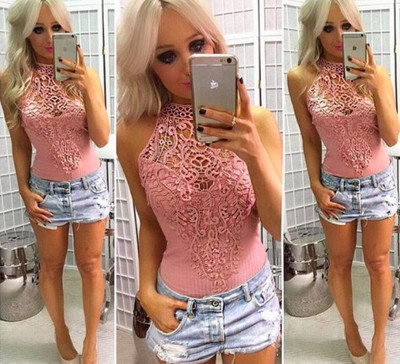 Γυναικείο μπουστάκι με δαντέλα διάτρητη στο πάνω μέρος του και O-σχήμα κολάρο