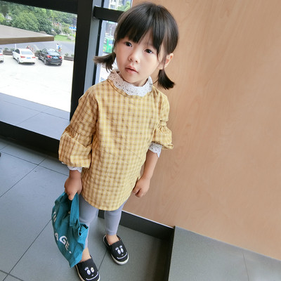 Детска карирана риза за момичета в два цвята в широк модел