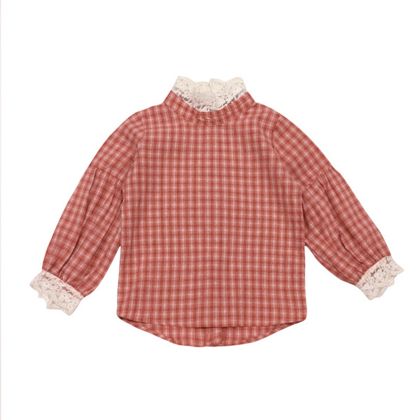 Детска карирана риза  за момичета в два цвята в широк модел