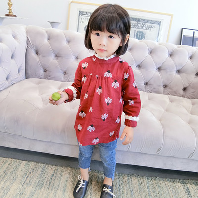 Детска блуза за момичета с поло яка в два цвята