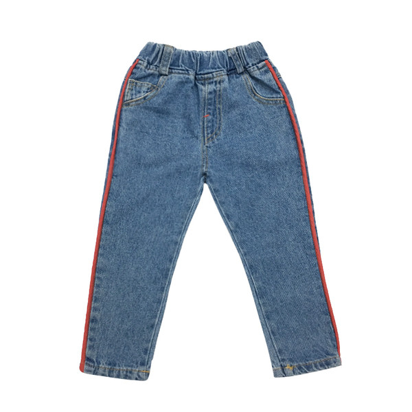 Детски дънкови панталони с висока талия - широки