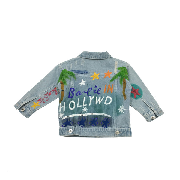 Τζιν για κορίτσια - μακρύ και με επιγραφές και κουκούλα