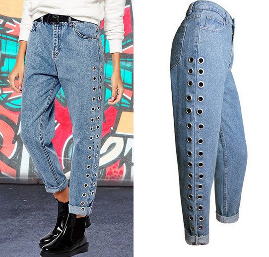 Γυναικεία τζιν  με ενδιαφέρον πριτσίνια