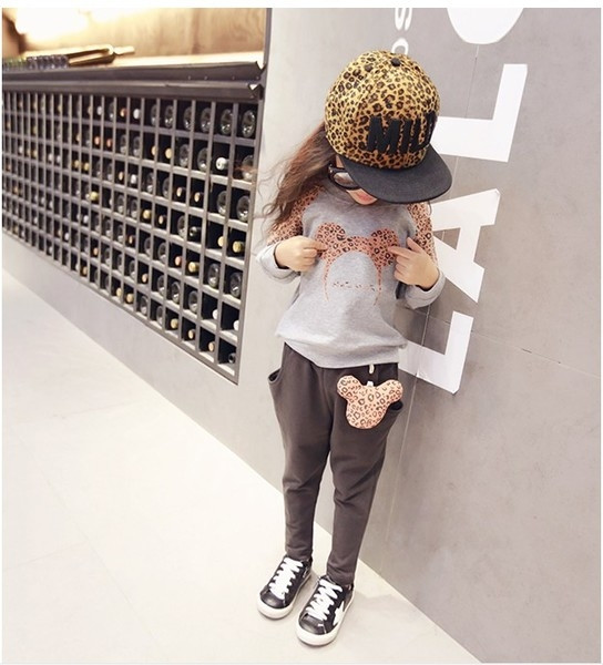 Αθλητικό-κομψό παιδικό σετ για κορίτσια - παντελόνι + μπλούζα