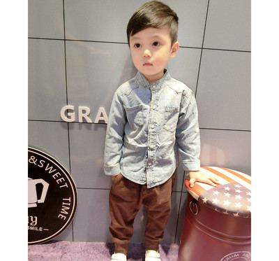 Denim παιδικό πουκάμισο για αγόρια σε δύο χρώματα