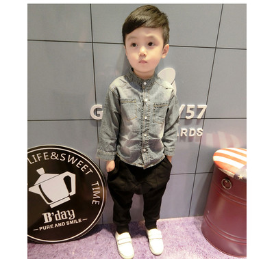 Denim παιδικό πουκάμισο για αγόρια σε δύο χρώματα