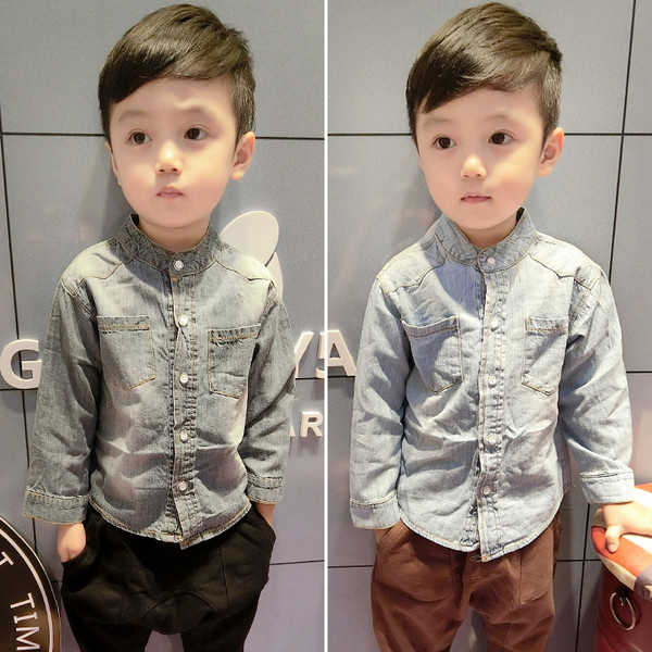 Denim παιδικό πουκάμισο για αγόρια σε δύο χρώματα