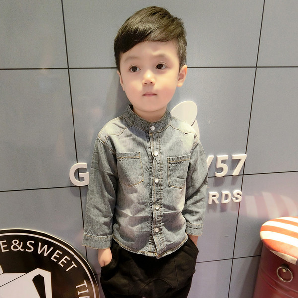 Denim παιδικό πουκάμισο για αγόρια σε δύο χρώματα