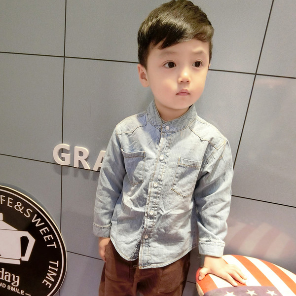 Denim παιδικό πουκάμισο για αγόρια σε δύο χρώματα