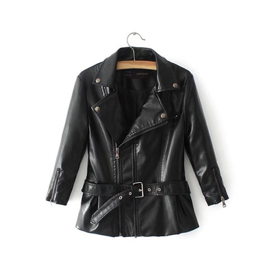 Δερμάτινο μπουφάν με ενδιαφέρον φερμουάρ σε τρία διαφορετικά χρώματα