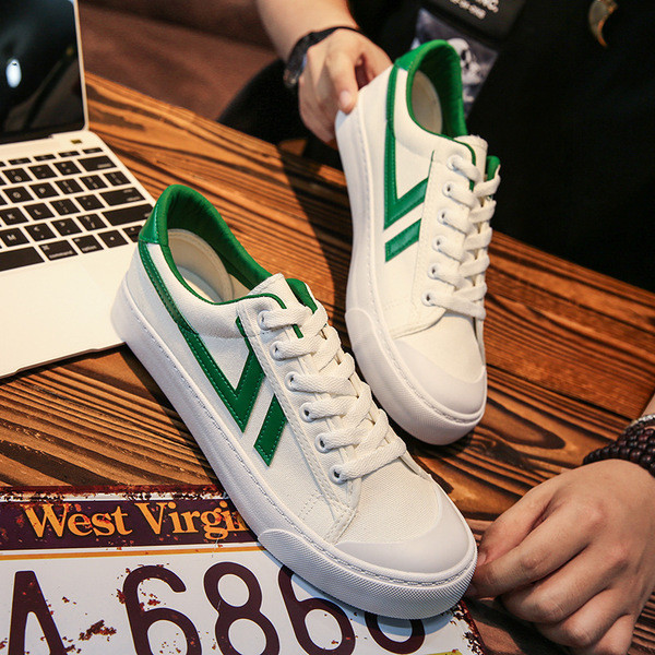 Ежедневни мъжки кецове от плат с равна и удобна гумена подметка