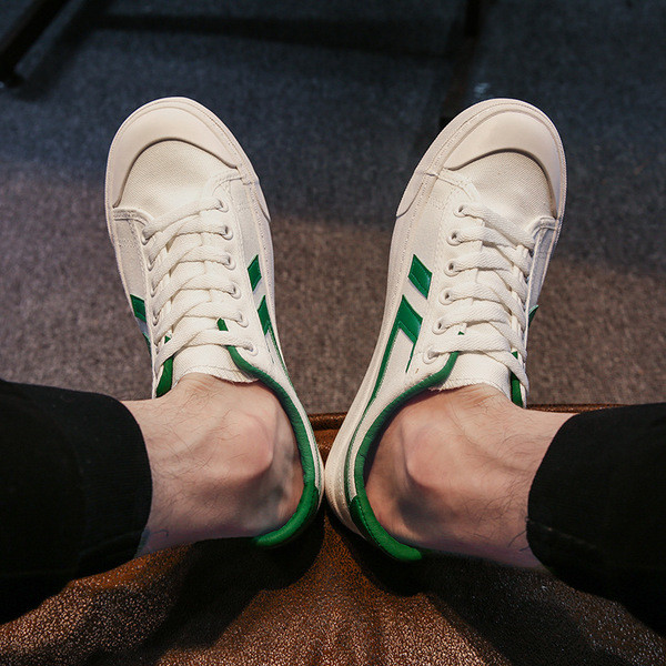 Ежедневни мъжки кецове от плат с равна и удобна гумена подметка