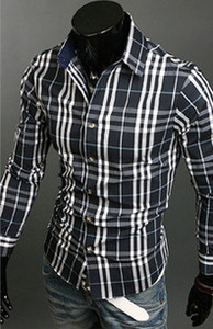 Мъжка стилна риза с популярно райе - 2 модела