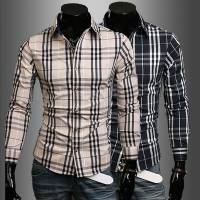 Мъжка стилна риза с популярно райе - 2 модела