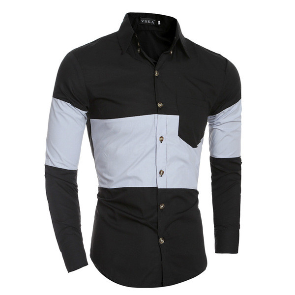 Αθλητικό κομψό ανδρικό πουκάμισο  με μακρύ μανίκι, 3 χρώματα