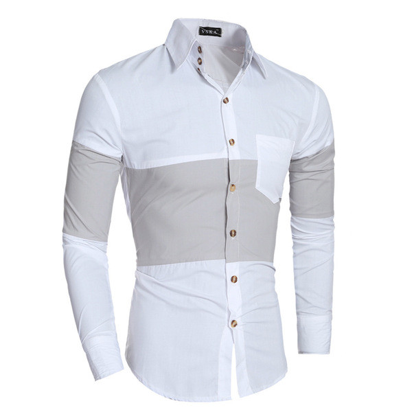 Αθλητικό κομψό ανδρικό πουκάμισο  με μακρύ μανίκι, 3 χρώματα