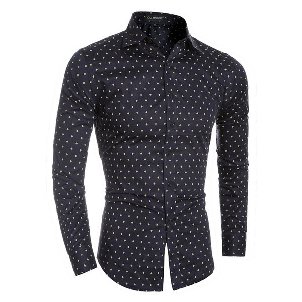 Ανδρικό πουκάμισο με πολύ ενδιαφέροντα μικρά έγχρωμα στοιχεία - 3 μοντέλα