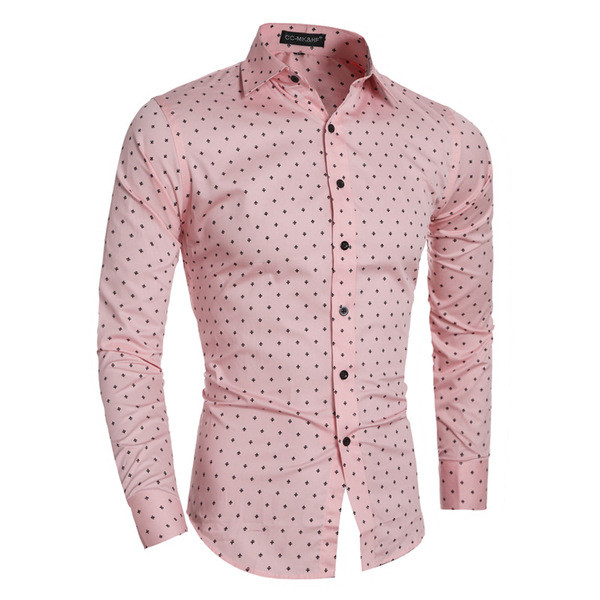 Ανδρικό πουκάμισο με πολύ ενδιαφέροντα μικρά έγχρωμα στοιχεία - 3 μοντέλα