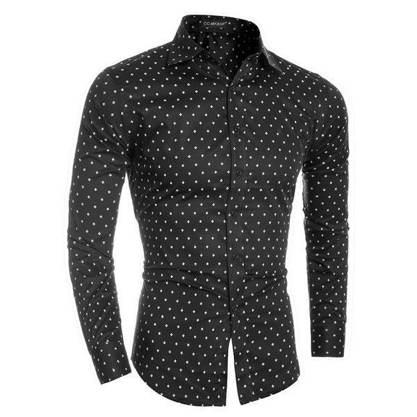 Ανδρικό πουκάμισο με πολύ ενδιαφέροντα μικρά έγχρωμα στοιχεία - 3 μοντέλα