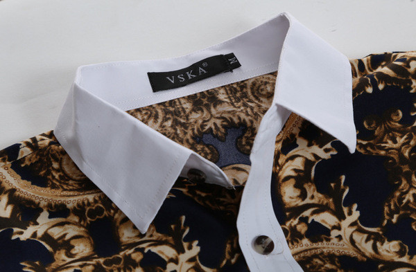 Мъжка стилна риза с дълъг ръкав и актуални за сезона шарки 