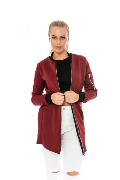 Μακρύ σπορ-κομψό γυναικείο μπουφάν σε τρία χρώματα