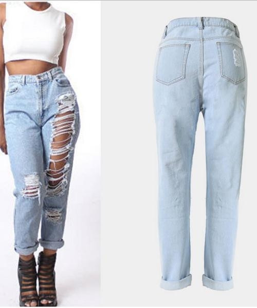 Fresh Jeans Boyfriend - σκισμένα και με ψηλή μέση