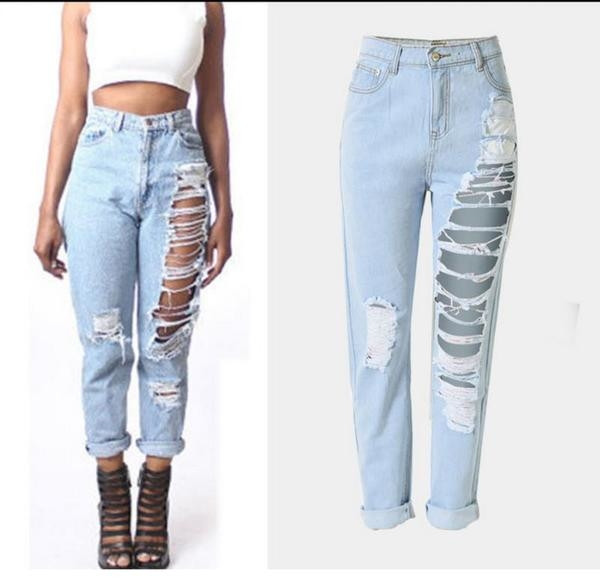 Fresh Jeans Boyfriend - σκισμένα και με ψηλή μέση