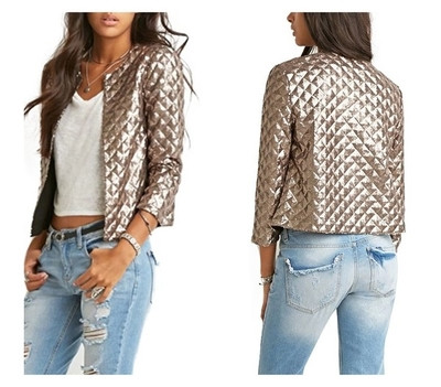 Модерно дамско яке в два цвята, подходящо за ежедневие