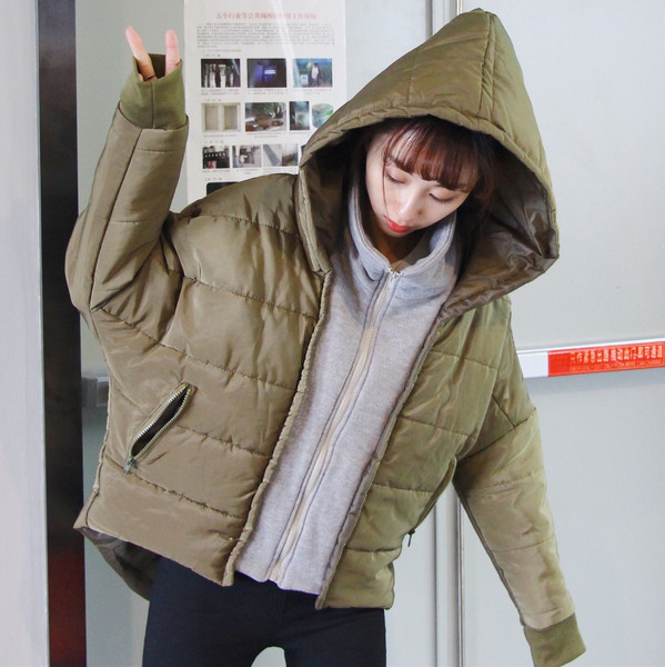 Μπουφάν fleece με κουκούλα σε πράσινο και μαύρο χρώμα