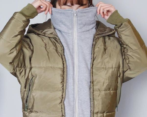 Μπουφάν fleece με κουκούλα σε πράσινο και μαύρο χρώμα