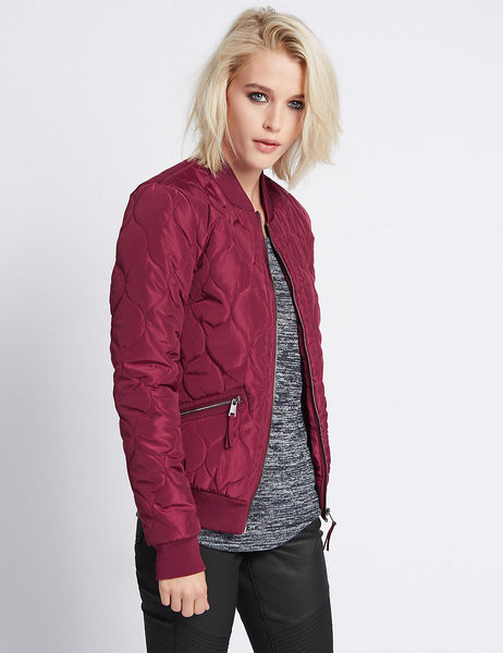 Модерно бомбър яке за дамите в червен цвят