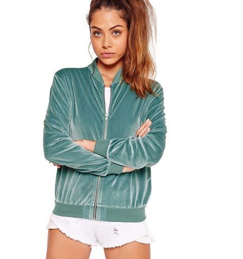 Γυναικείο βελούδινο μπουφάν σε δύο χρώματα