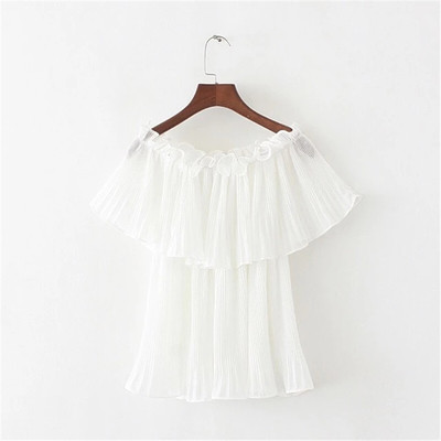 Γυναικεία μπλούζα με πτώση ώμου σε δύο διαφορετικά χρώματα