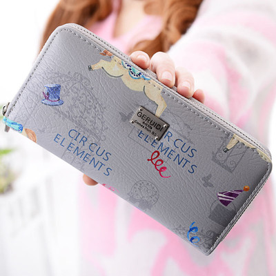 Ежедневен дамски шарен портфейл с цип - няколко цвята