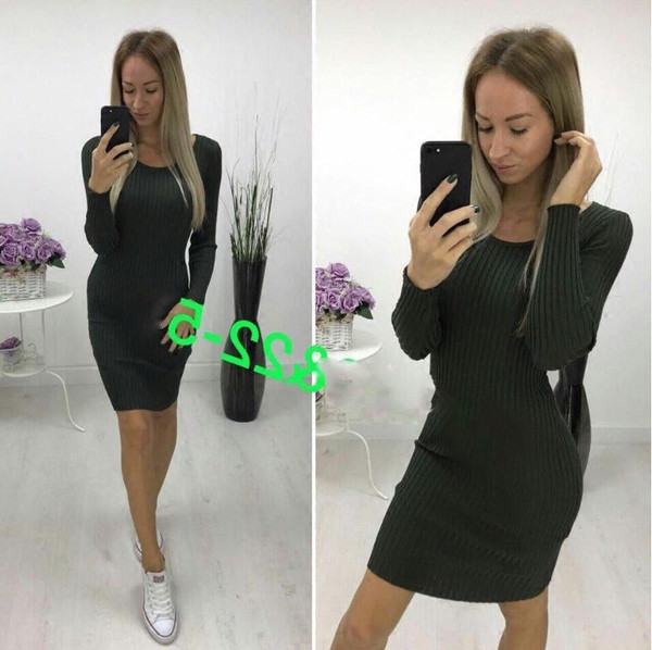 Γυναικείο φόρεμα με μακριά μανίκια - διάφορα χρώματα