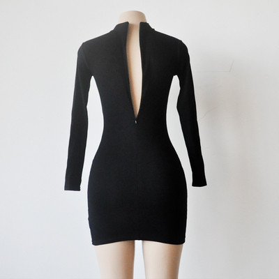 Καθημερινή κυρία φόρεμα κατάλληλη για κάθε περίσταση με μακριά μανίκια και V-neckline