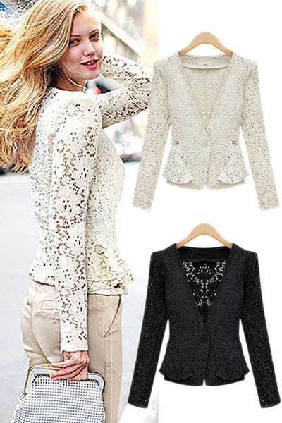 Αθλητικό-κομψό γυναικείο μπουφάν από δαντέλα σε μαύρο και άσπρο