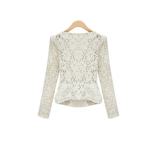 Αθλητικό-κομψό γυναικείο μπουφάν από δαντέλα σε μαύρο και άσπρο